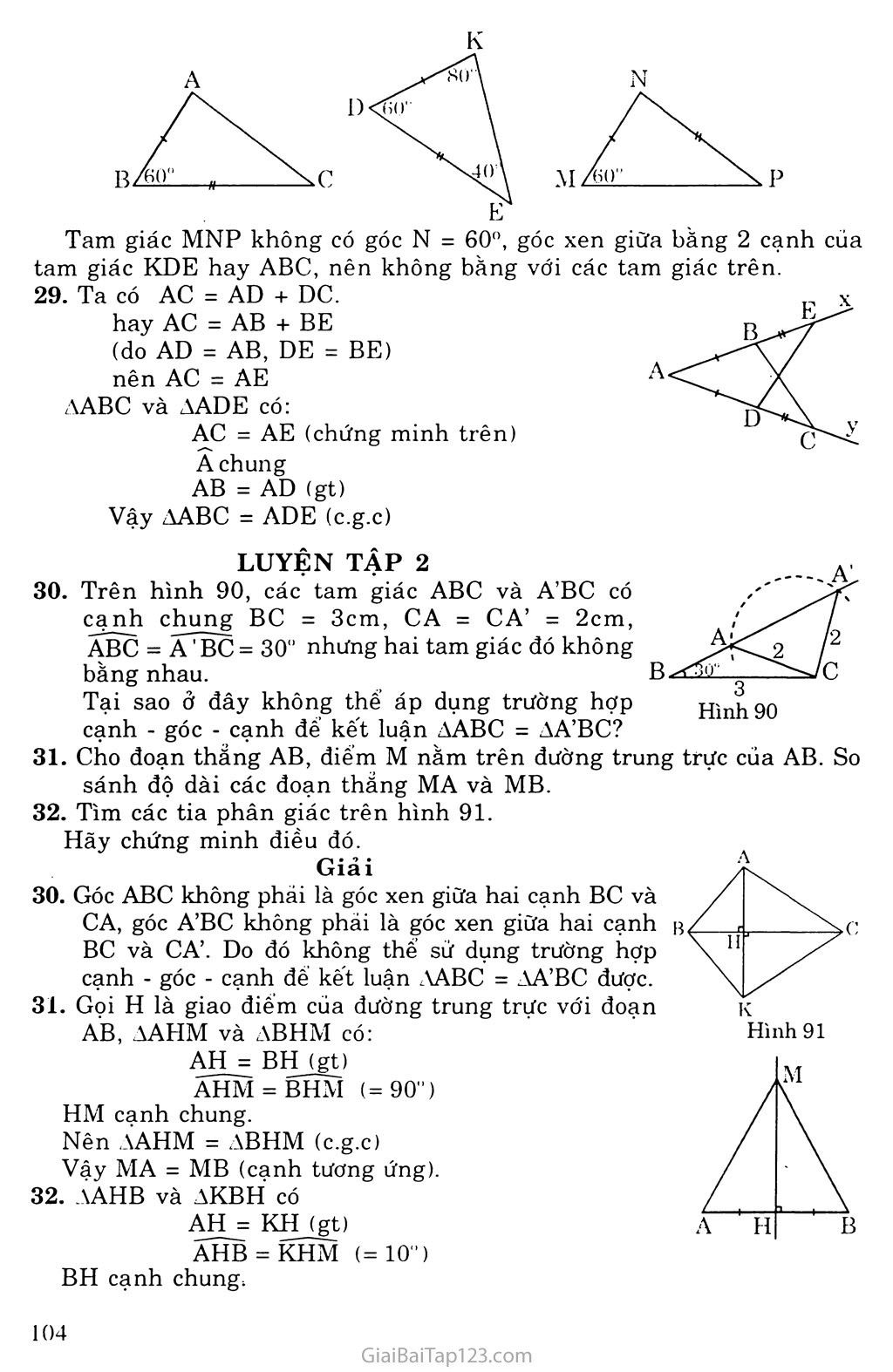 Bài 4. Trường hợp bằng nhau thứ hai của tam giác: cạnh - góc - canh (c. g. c) trang 5