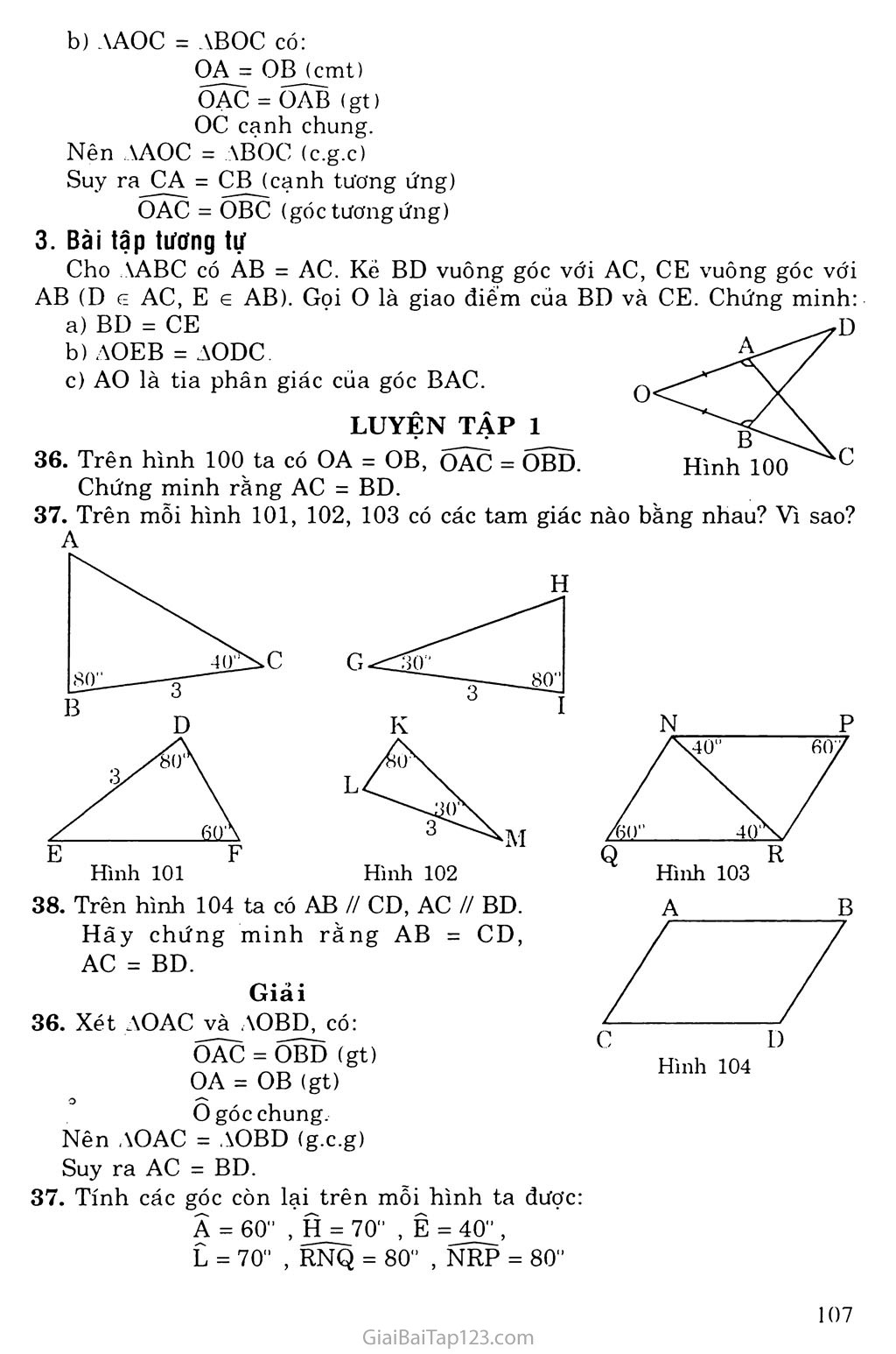 Bài 5. Trường hợp bằng nhau thứ ba của tam giác: góc - cạnh - góc (g. c. g) trang 3
