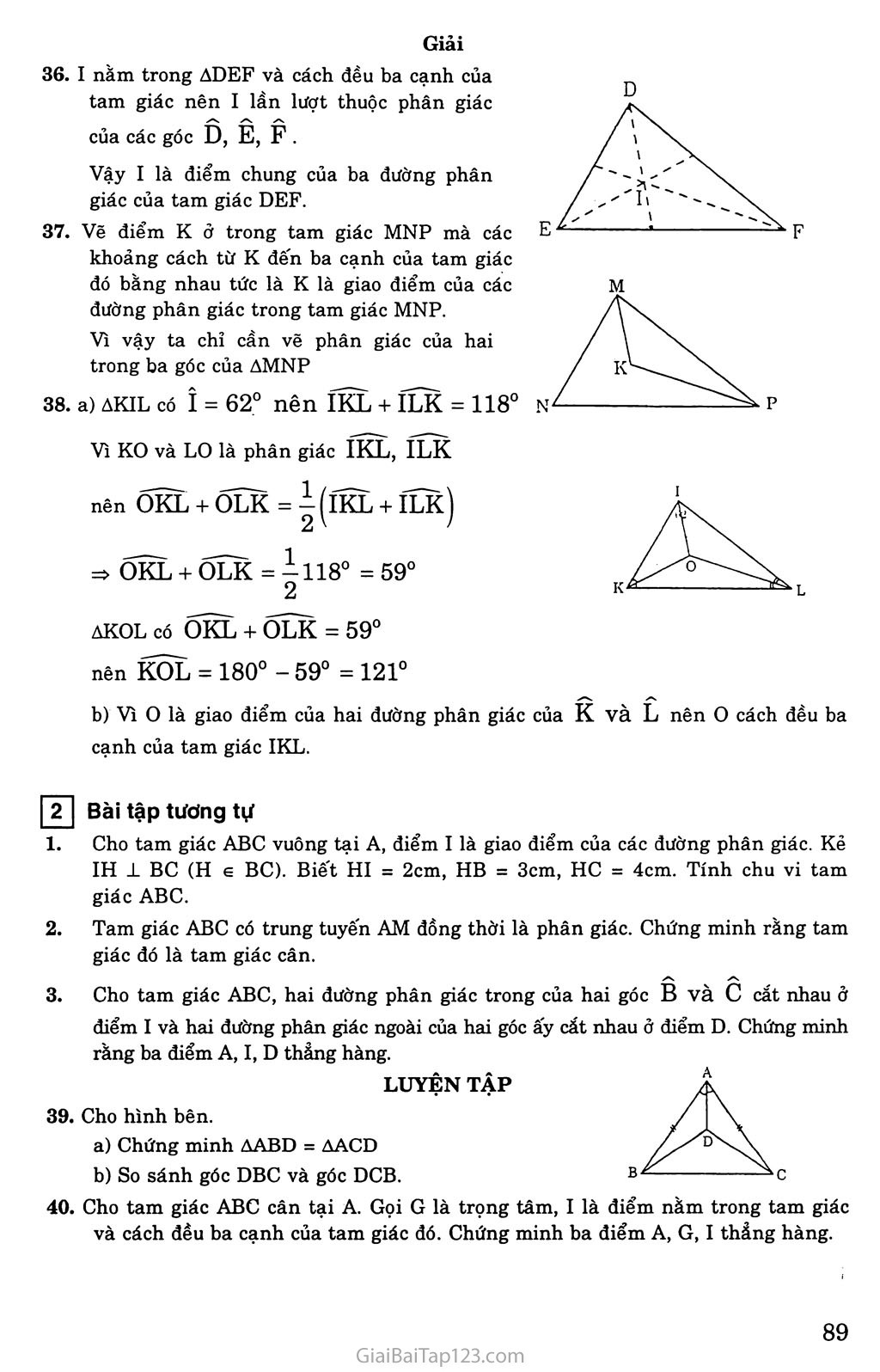 Bài 6. Tính chất ba đường phân giác của tam giác trang 3
