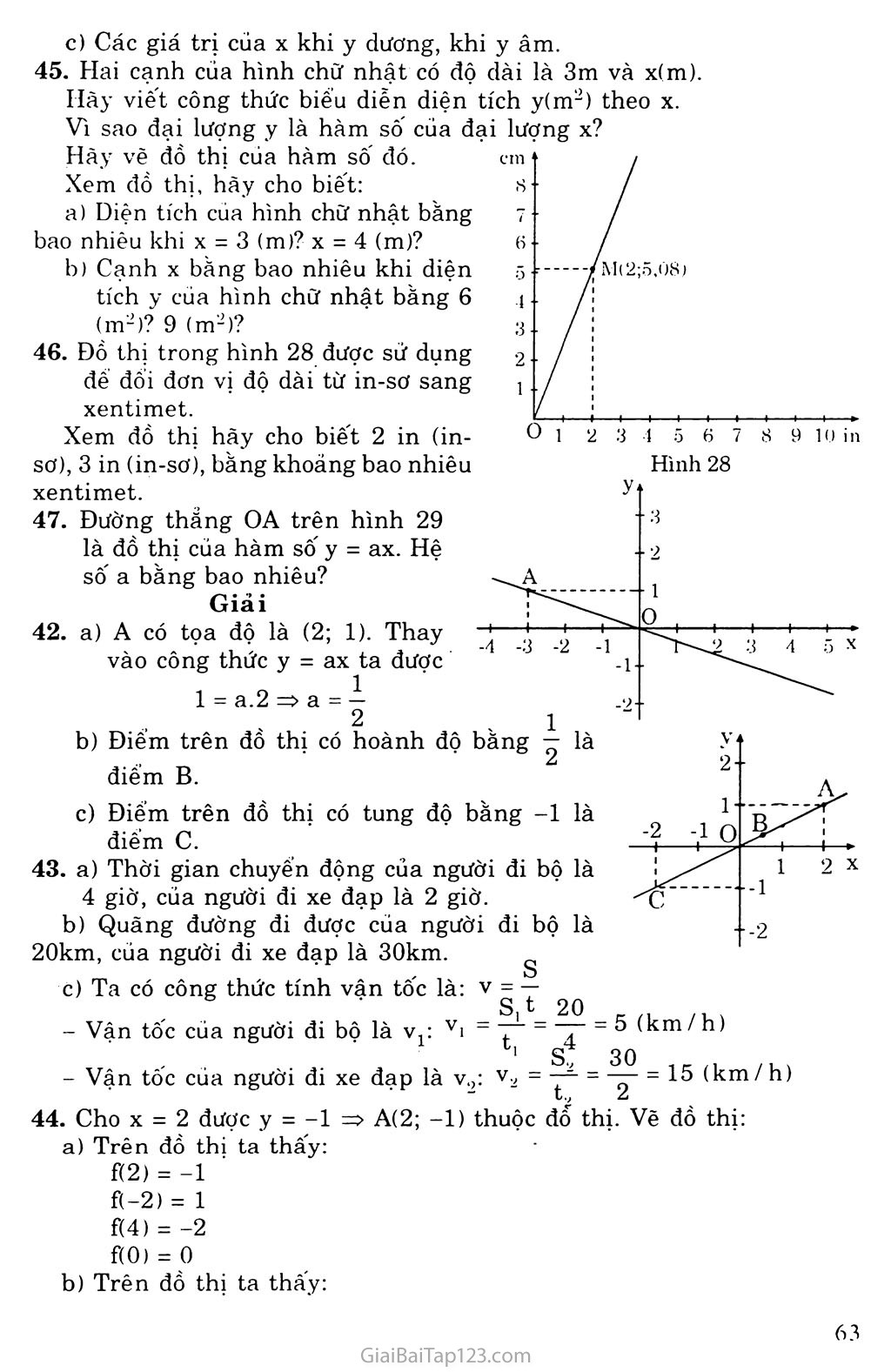 Bài 7. Đồ thị hàm số y = ax (a khác 0) trang 3