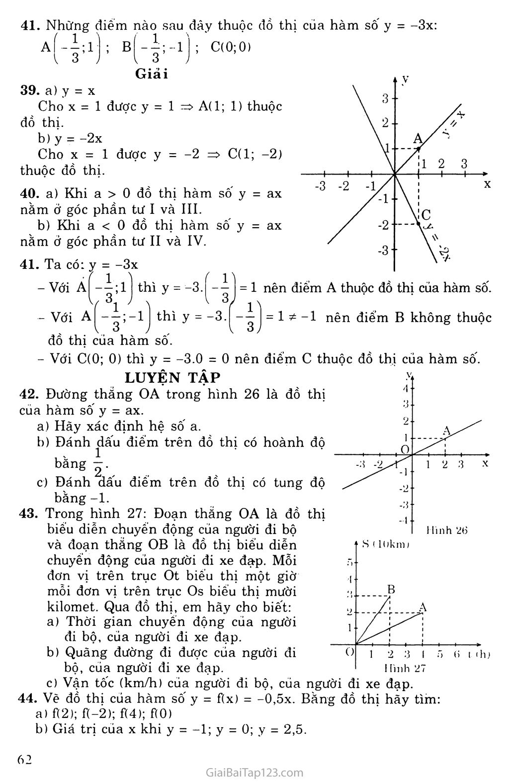 Bài 7. Đồ thị hàm số y = ax (a khác 0) trang 2