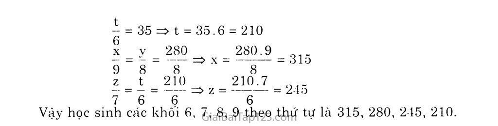 Bài 8. Tính chất của dãy tỉ số bằng nhau trang 5