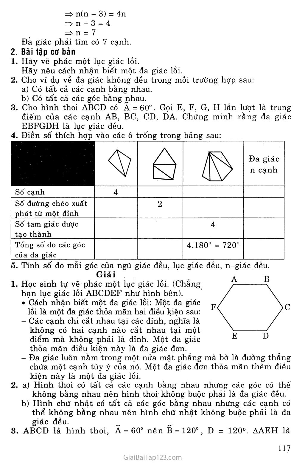 Bài 1 Đa giác Đa giác đều  Chương 2 Hình học SBT Toán 8  Sách Toán  Học  toán