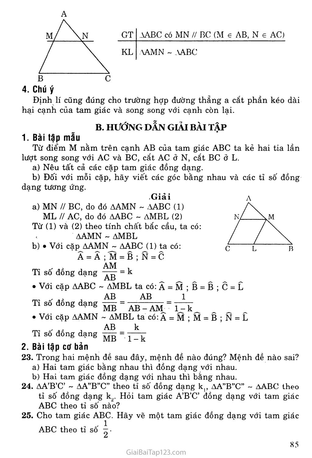 Bài 4. Khái niệm hai tam giác đồng dạng trang 2