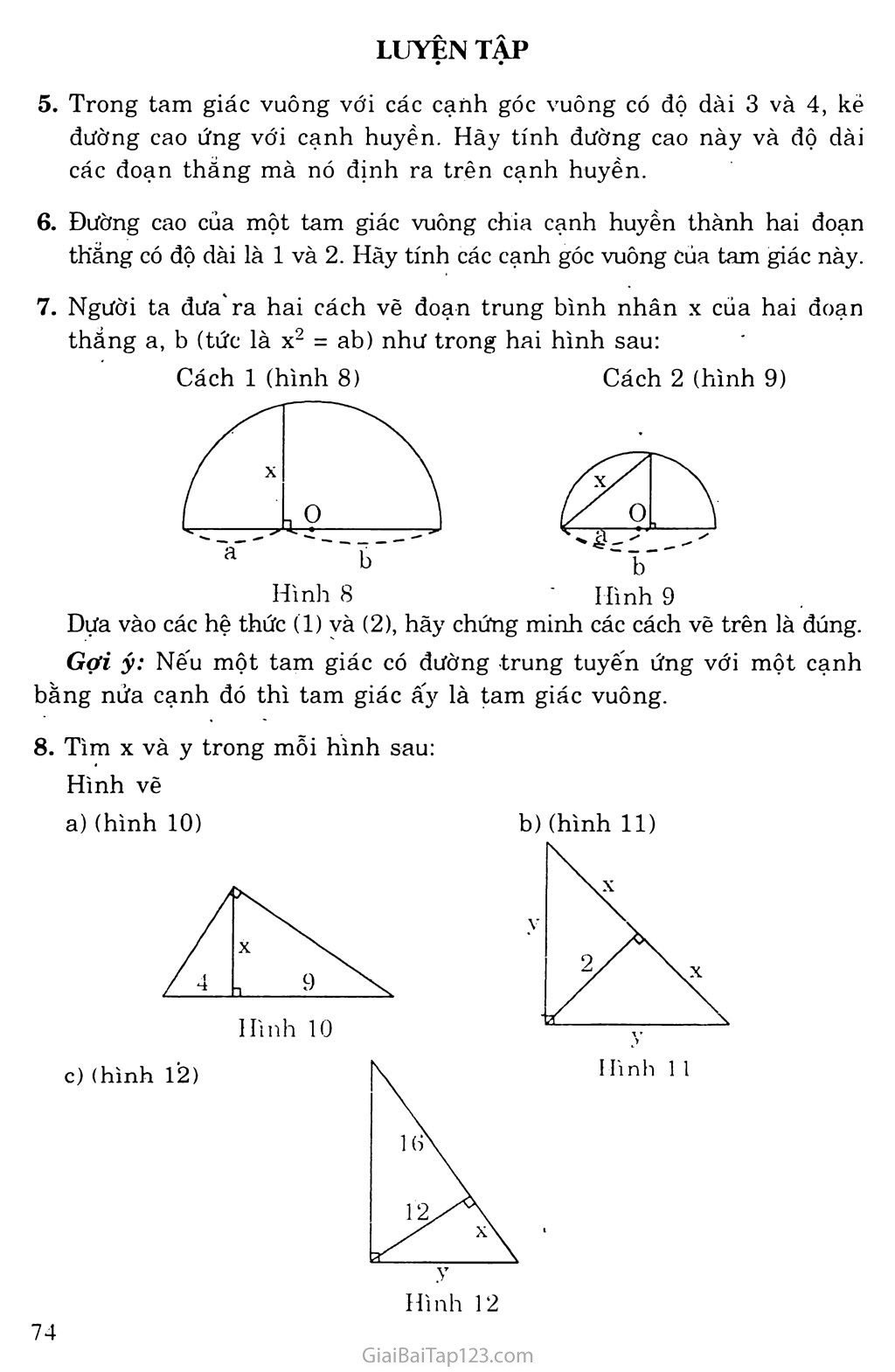 Bài 1. Một số hệ thức về cạnh và đường cao trong tam giác vuông trang 4