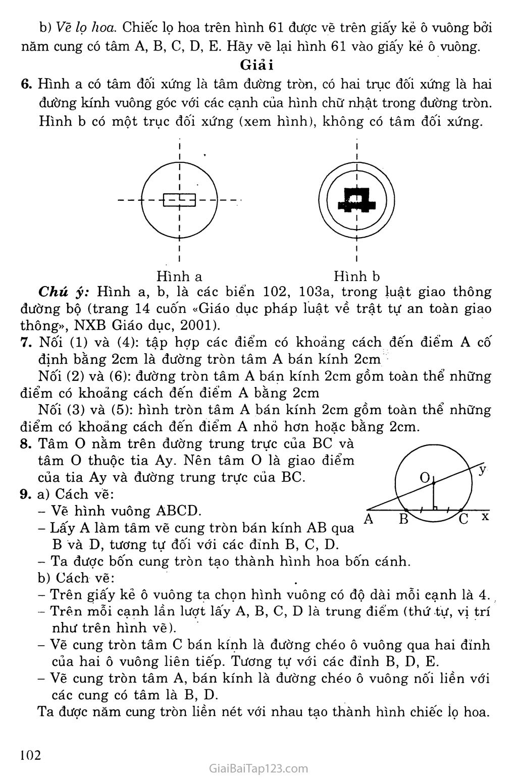 Giải Toán 9: Bài 1. Sự xác định đường tròn. Tính chất đối xứng của ...