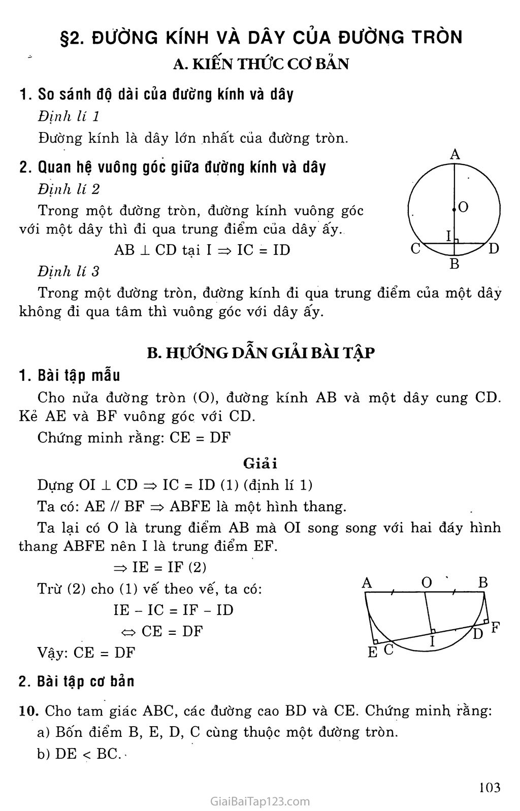 Bài 2. Đường kính và dây của đường tròn trang 1