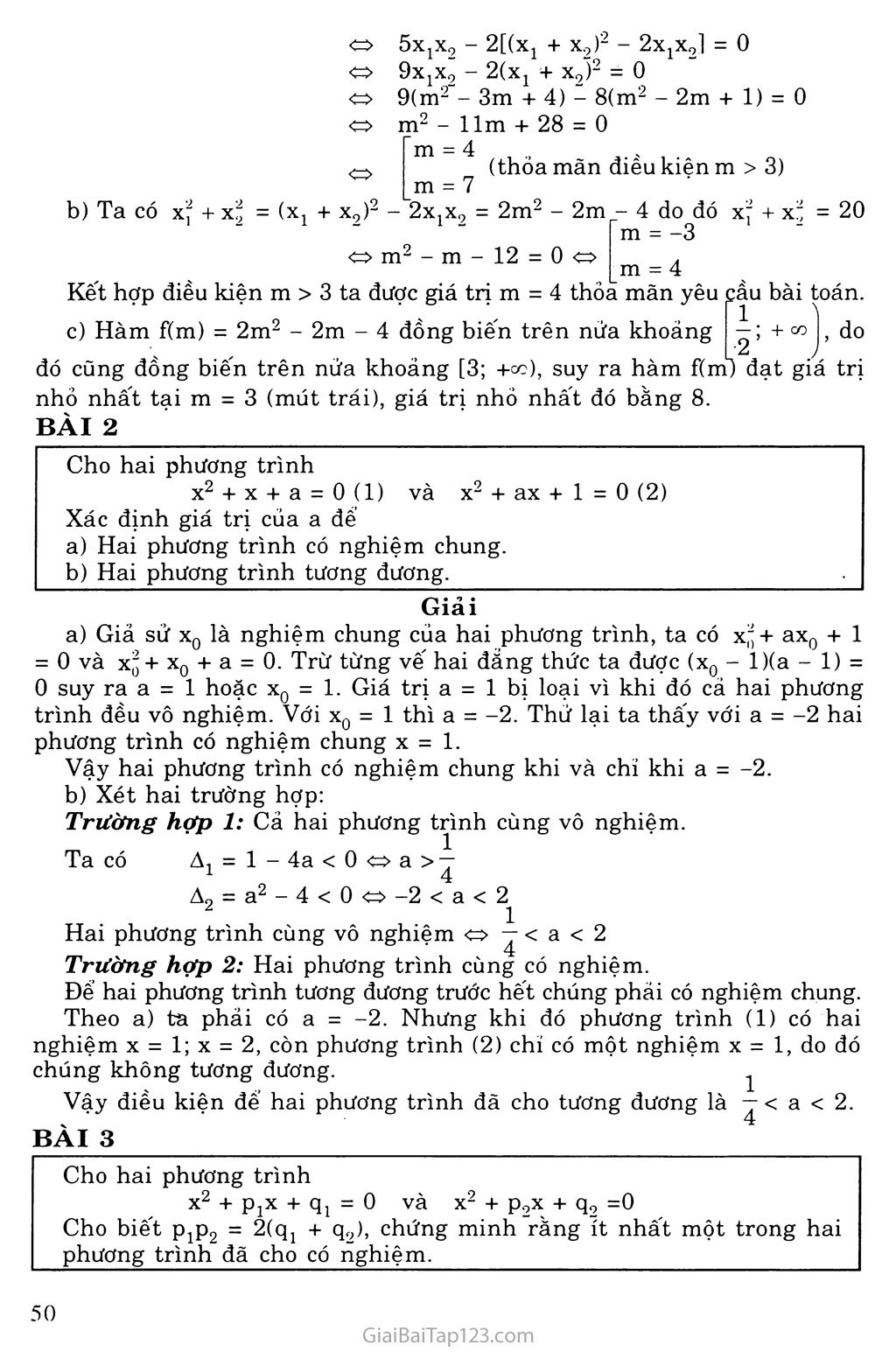 Bài 2. Phương trình qui về phương trình bậc nhất và bậc hai trang 7