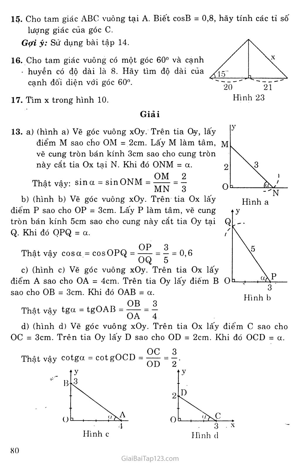 Bài 2. Tỉ số lượng giác của góc nhọn trang 5