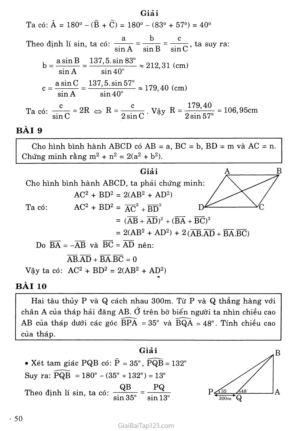 Bài 3. Các hệ thức trong tam giác và giải tam giác trang 5