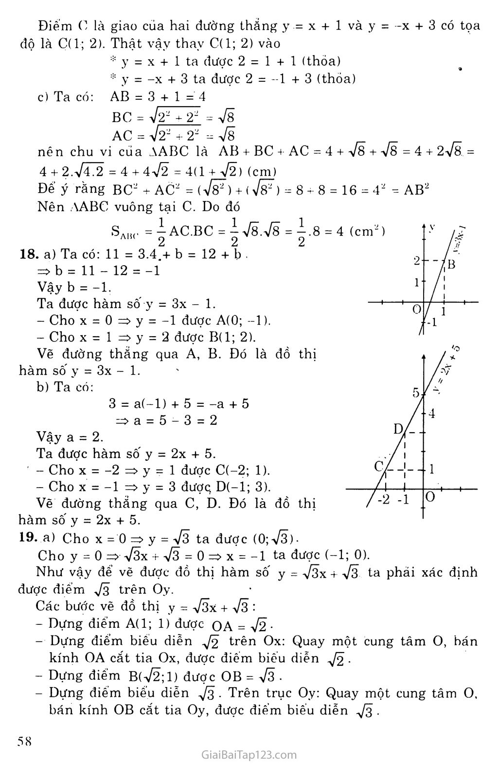 Bài 3. Đồ thị của hàm số y = ax + b (a khác 0) trang 5
