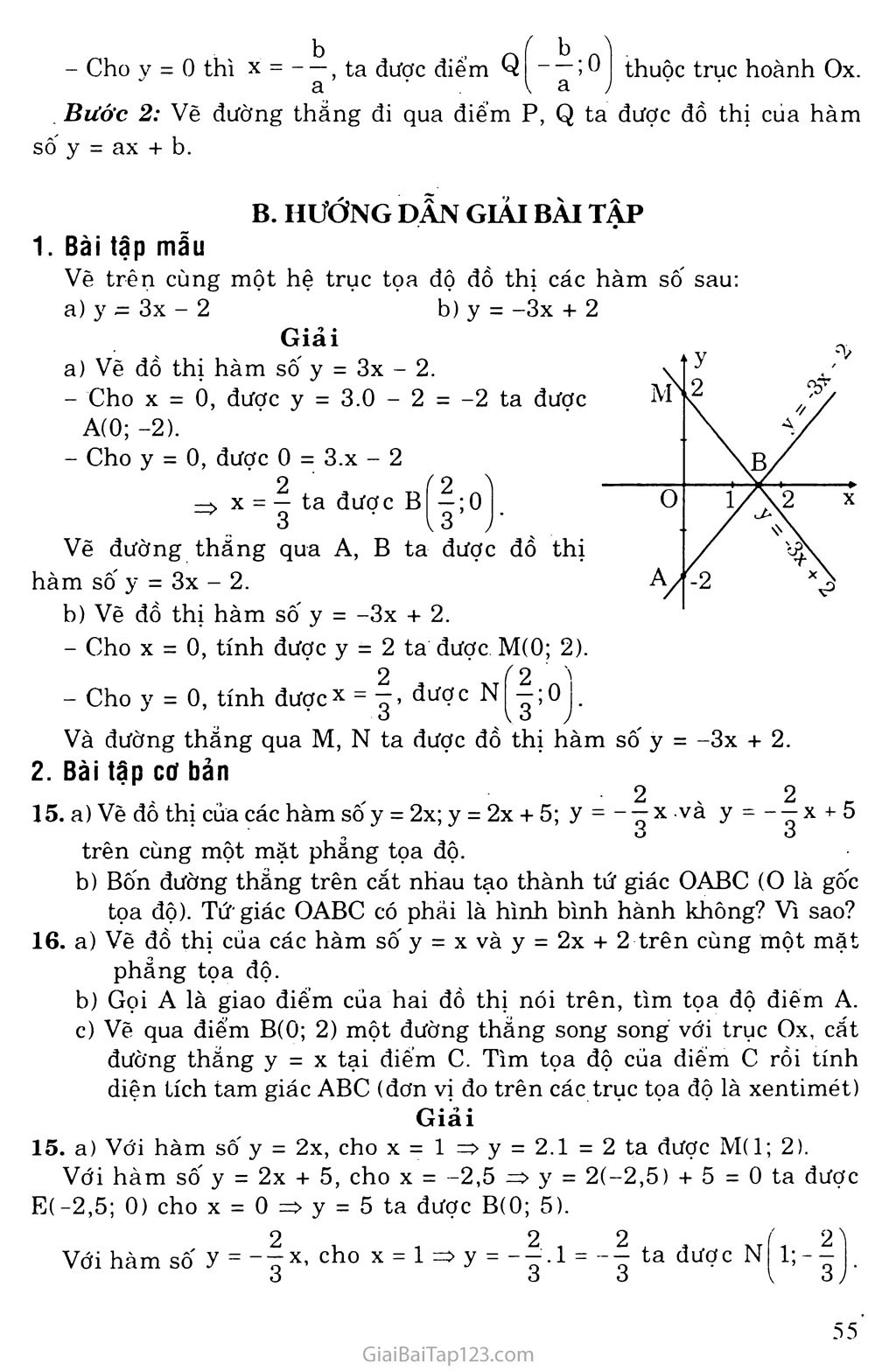 Bài 3. Đồ thị của hàm số y = ax + b (a khác 0) trang 2
