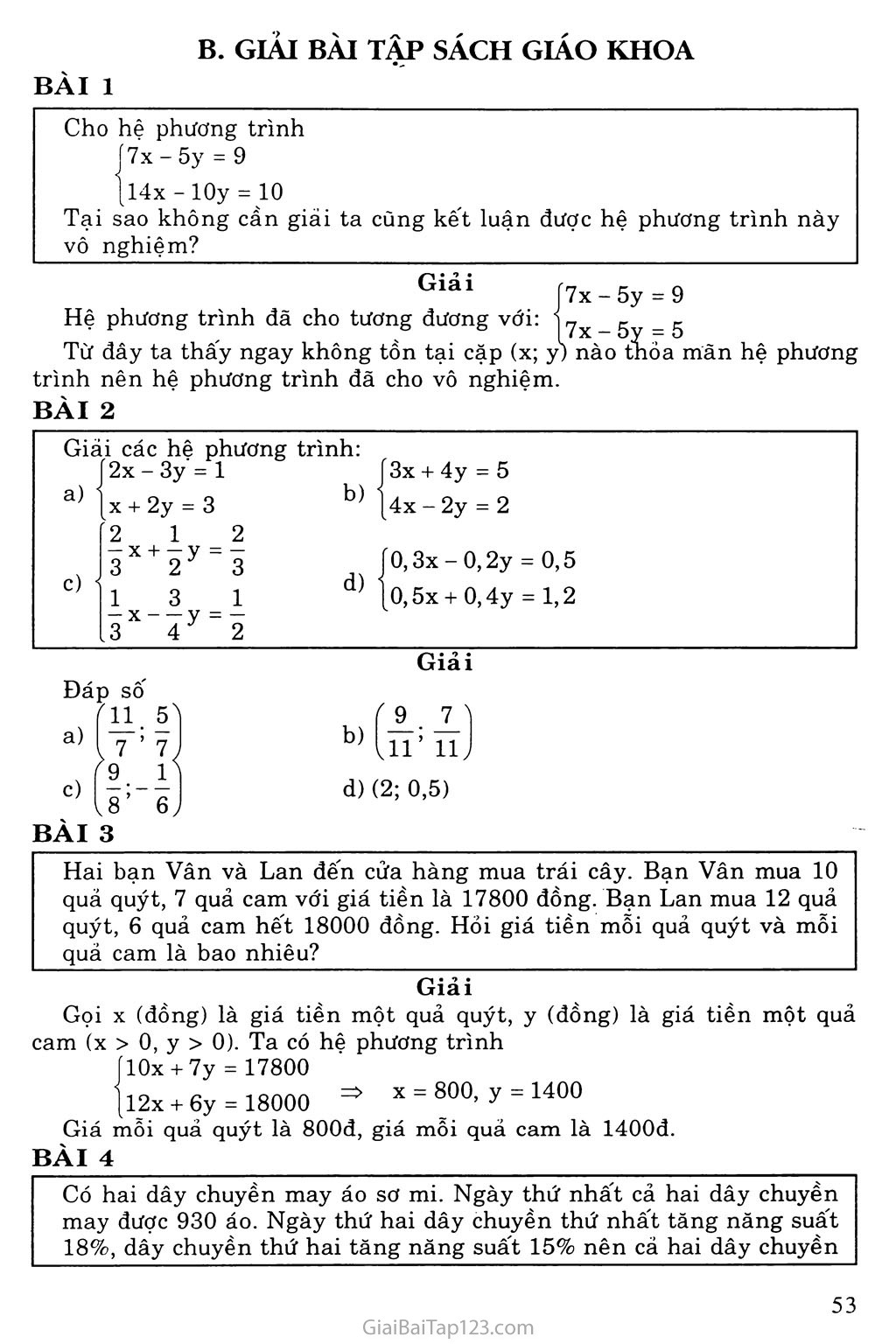 Bài 3. Phương trình và hệ phương trình bậc nhất nhiều ẩn trang 2