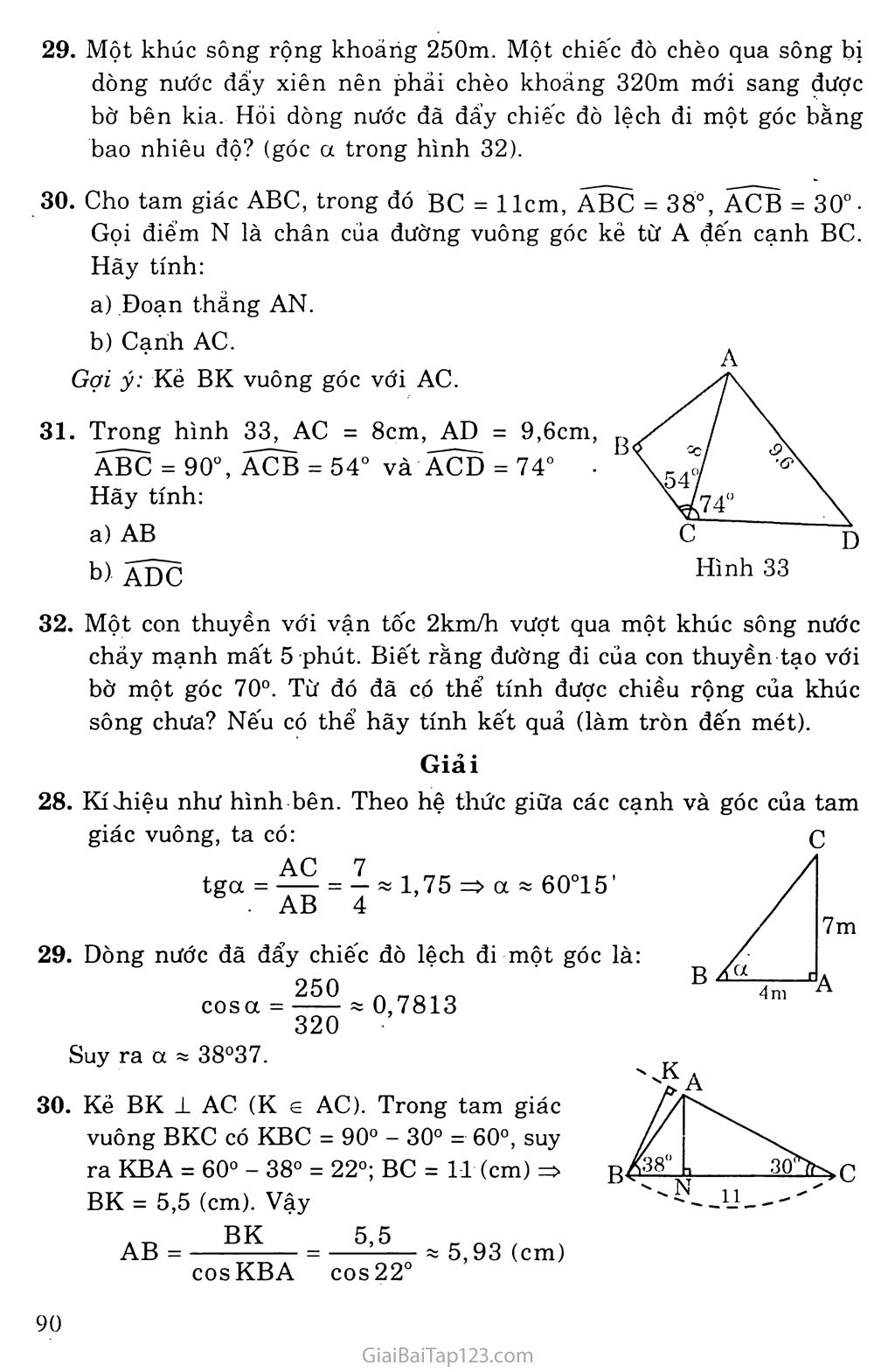 Bài 4. Một số hệ thức về cạnh và góc trong tam giác vuông trang 4