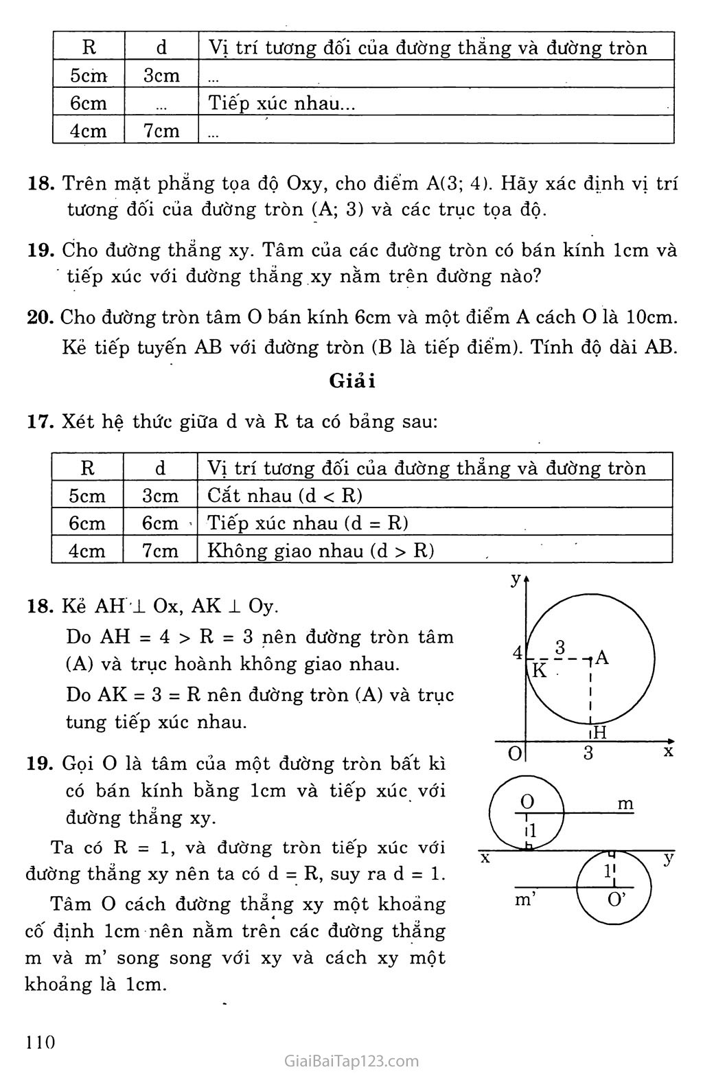 Bài 4. Vị trí tương đối của đường thẳng và đường tròn trang 3