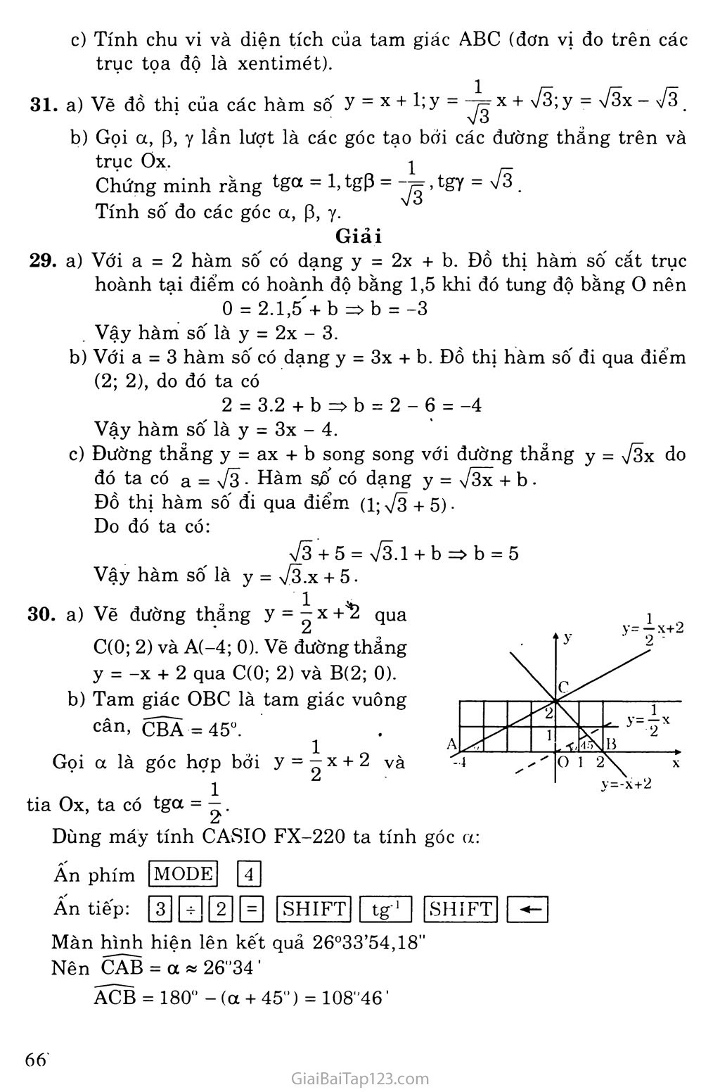 Bài 5. Hệ số góc của đường thẳng y = ax + b (a khác 0) trang 4 Bài 5. Hệ số góc của đường thẳng y = ax + b (a khác 0) trang 4