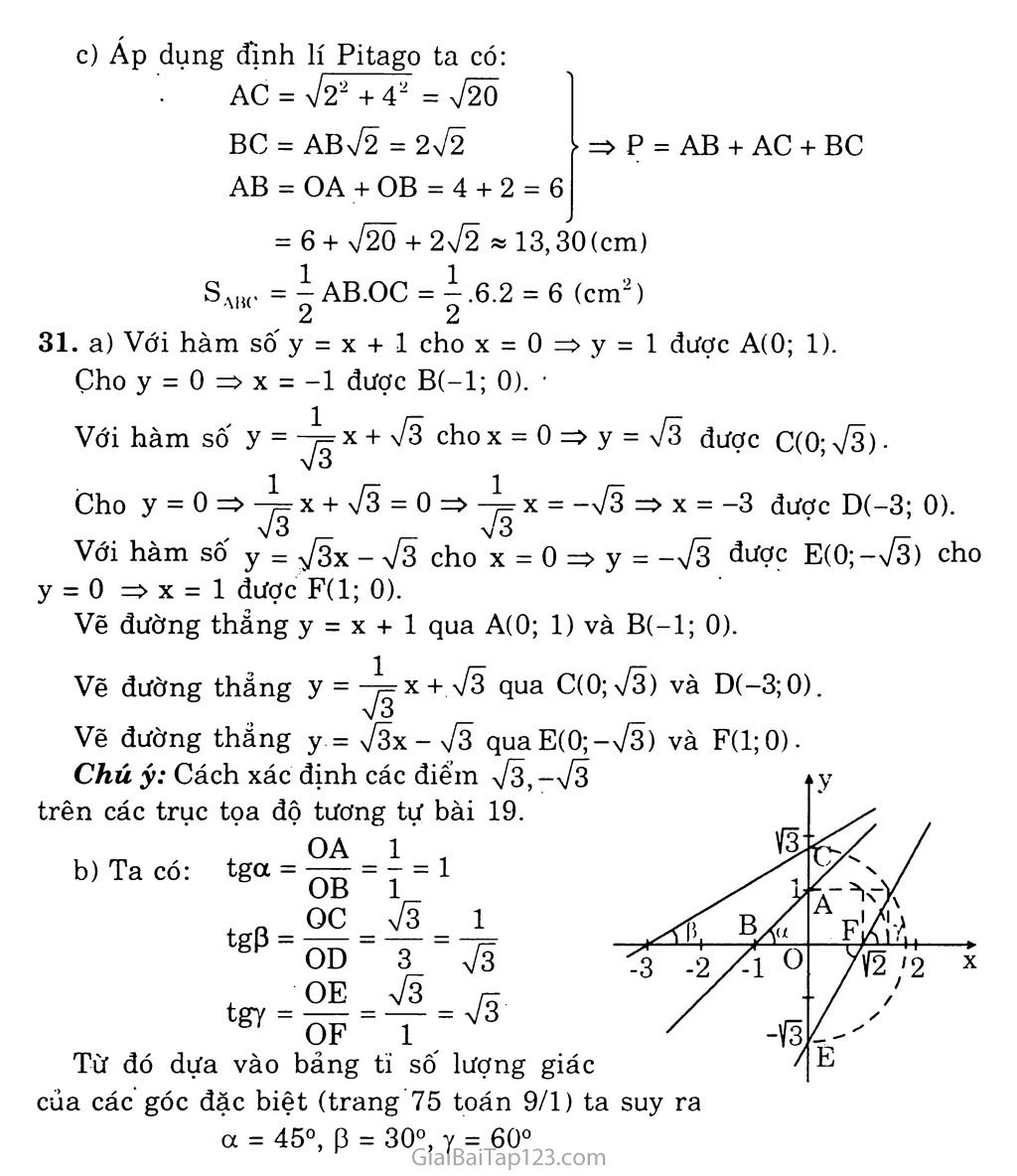 Bài 5. Hệ số góc của đường thẳng y = ax + b (a khác 0) trang 5 Bài 5. Hệ số góc của đường thẳng y = ax + b (a khác 0) trang 5