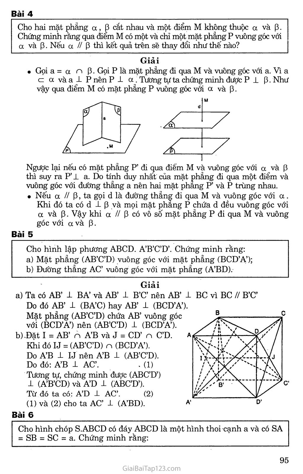 Vấn đề 4. Hai mặt phẳng vuông góc trang 5
