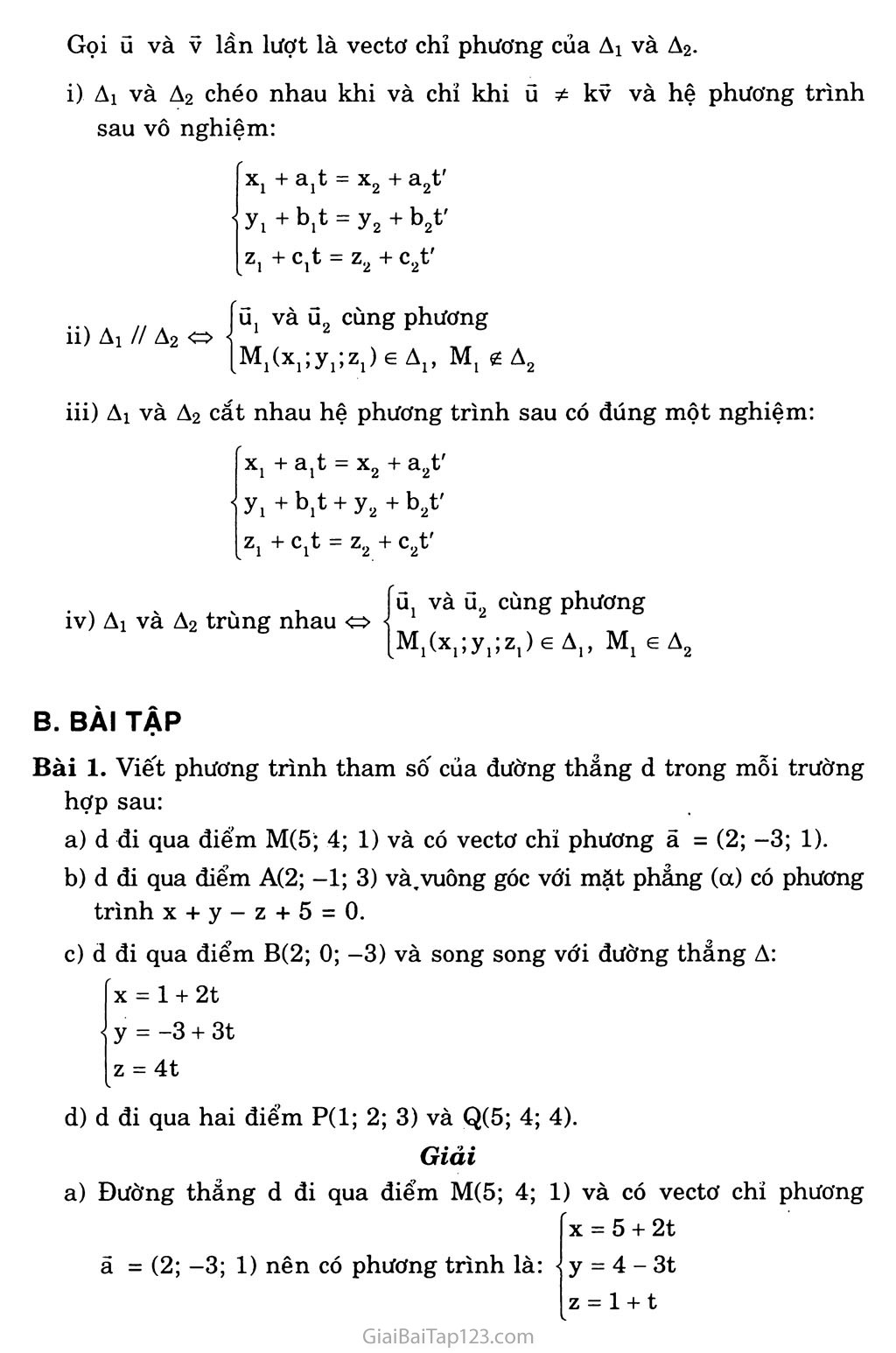 Bài 3. Phương trình của đường thẳng trang 3