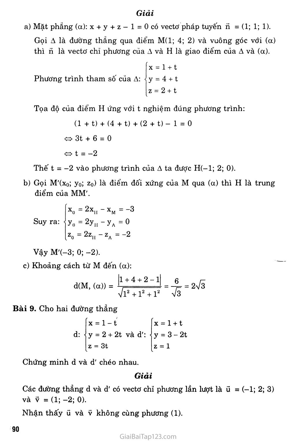 Bài 3. Phương trình của đường thẳng trang 10