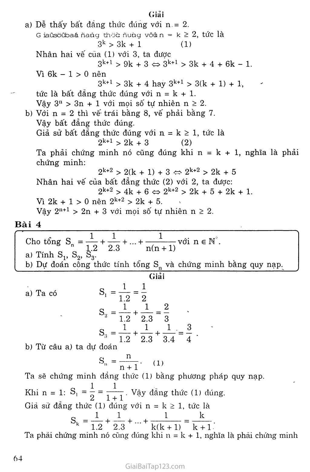 Vấn đề 1. Phương pháp qui nạp toán học trang 4