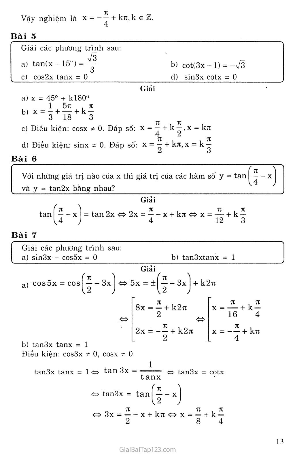 Vấn đề 2. Phương trình lượng giác cơ bản trang 3