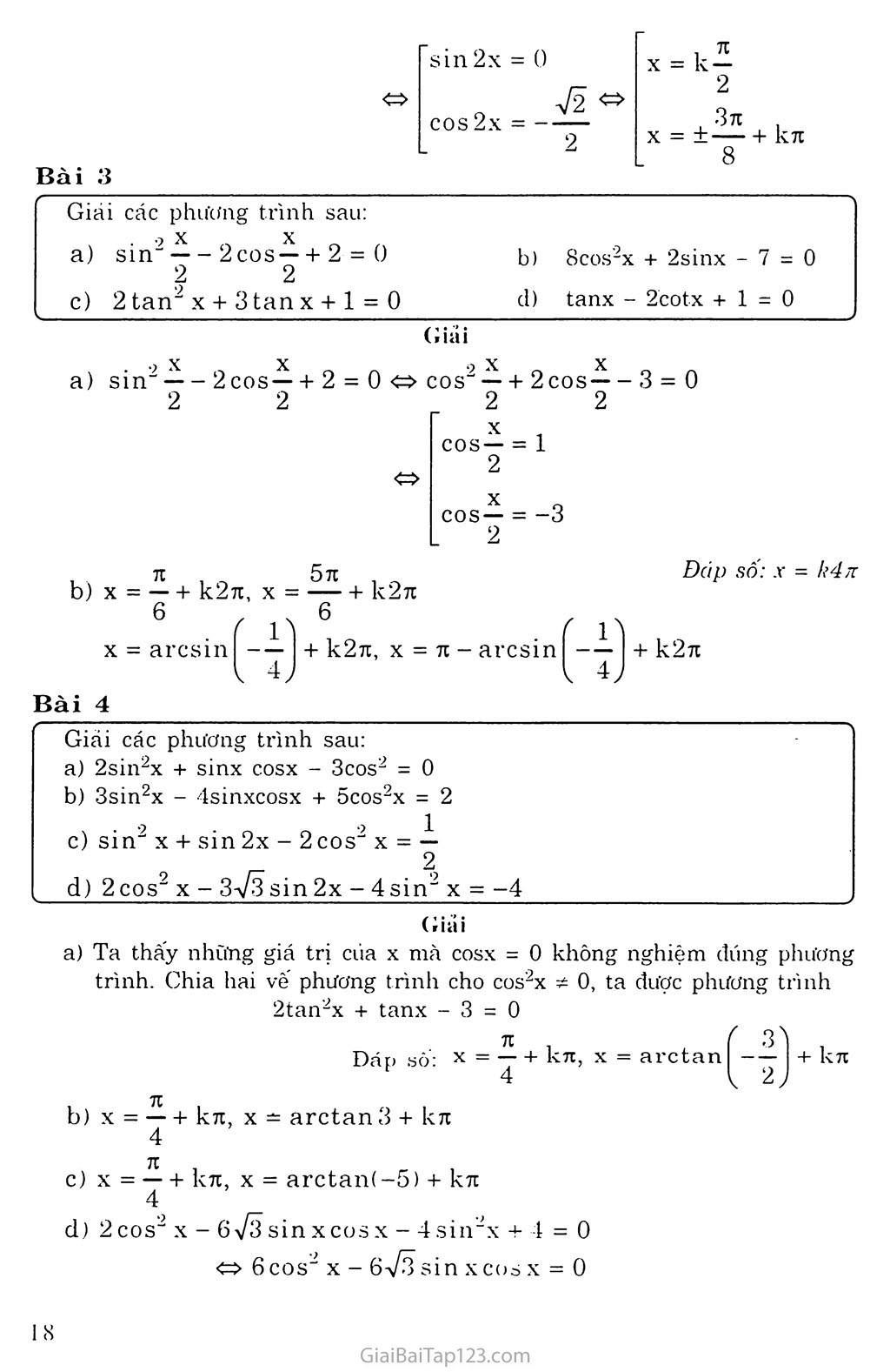 Vấn đề 3. Một số phương trình lượng giác thường gặp trang 3
