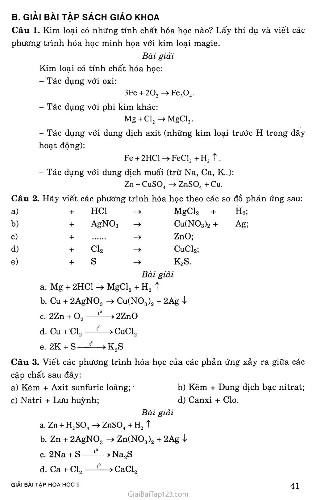 Bài 16. Tính chất hóa học của kim loại trang 2