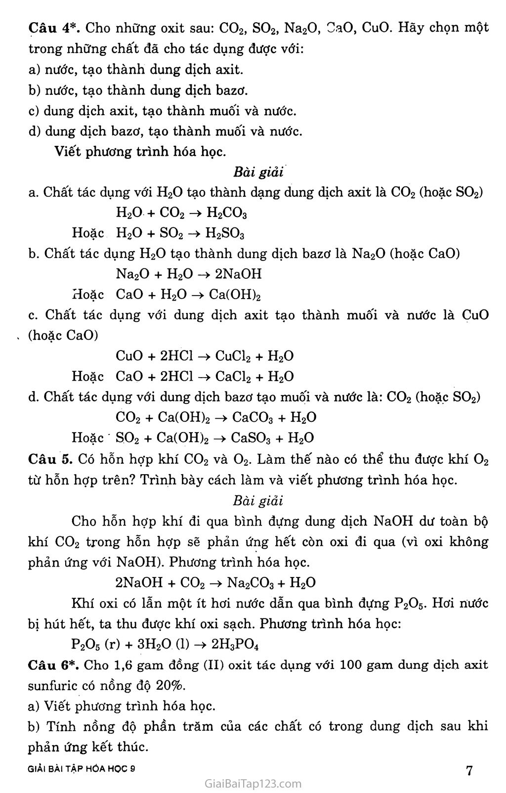 Bài 1. Tính chất hóa học của oxit, khái quát về sự phân loại oxit trang 3
