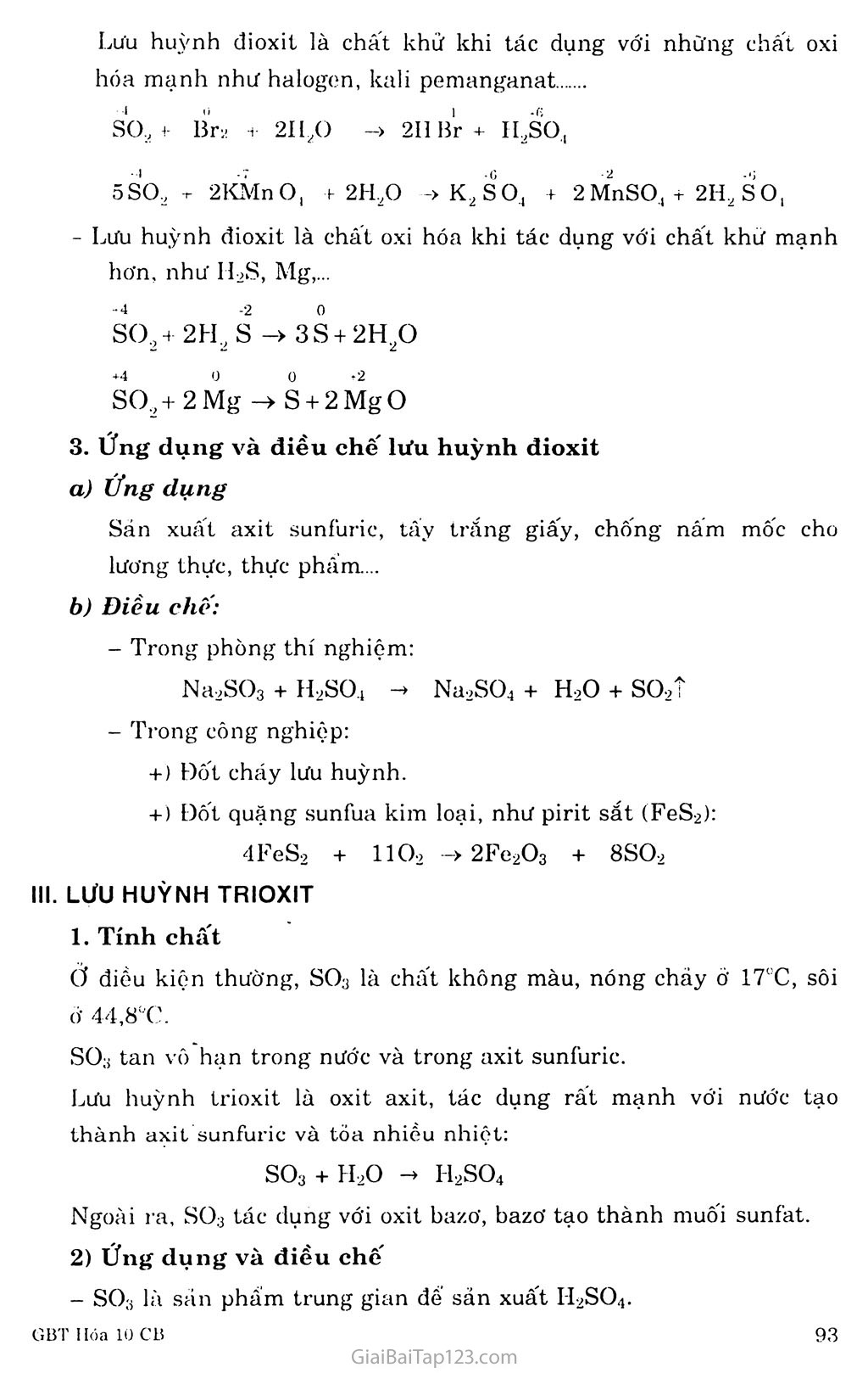 Bài 28. Hiđro sunfua, lưu huỳnh dioxit, lưu huỳnh trioxit trang 3
