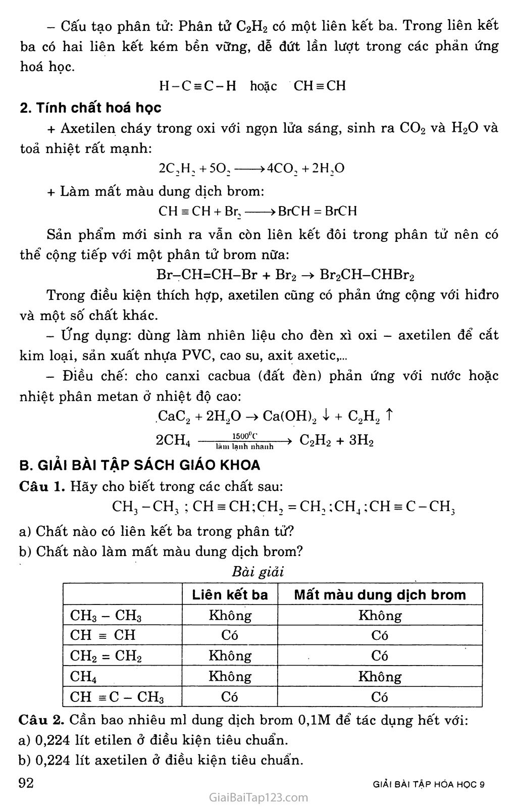 Bài 38. Axetilen trang 2 Bài 38. Axetilen trang 2