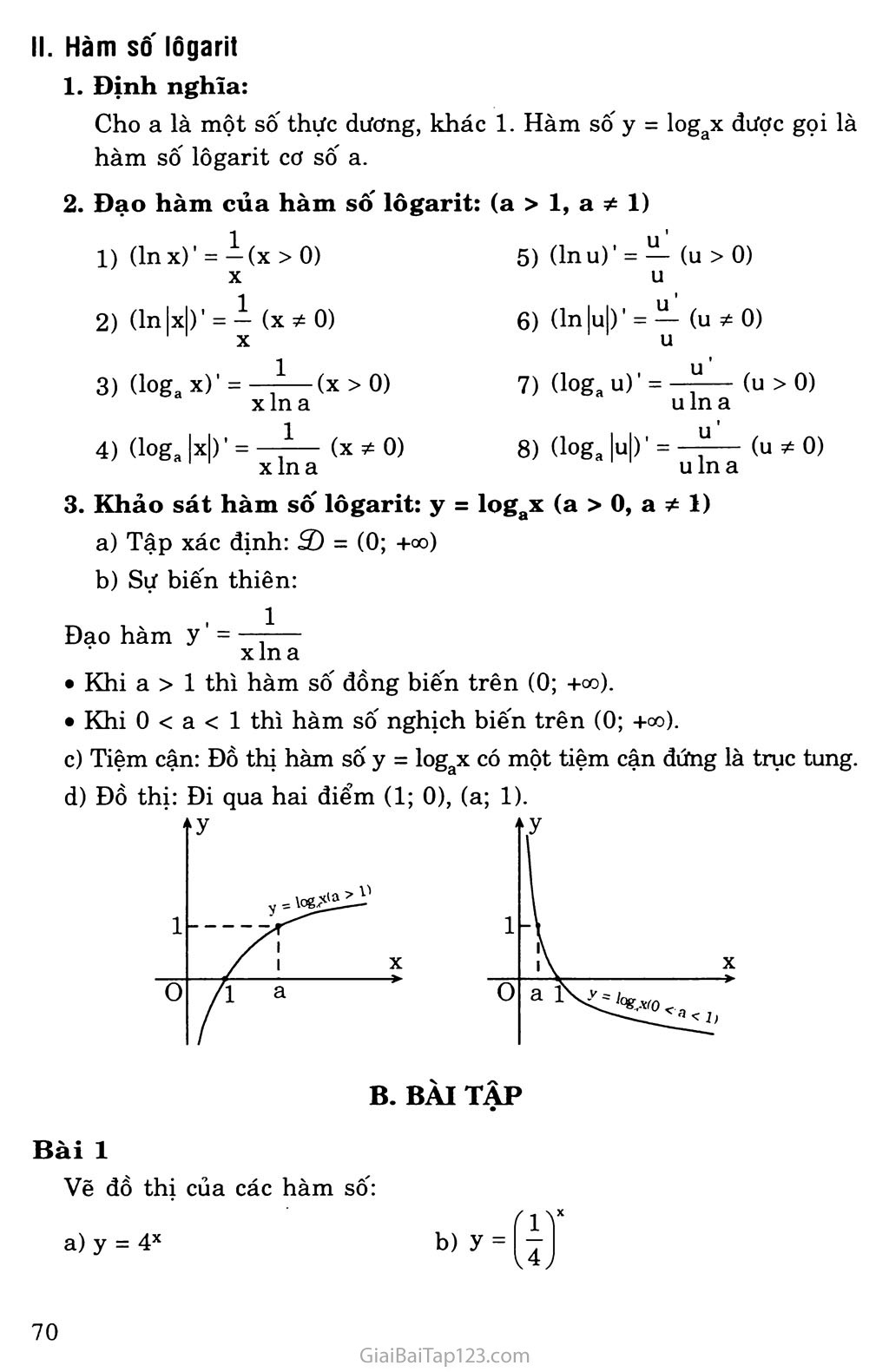 Bài 4. Hàm số mũ và hàm số lôgarit trang 2