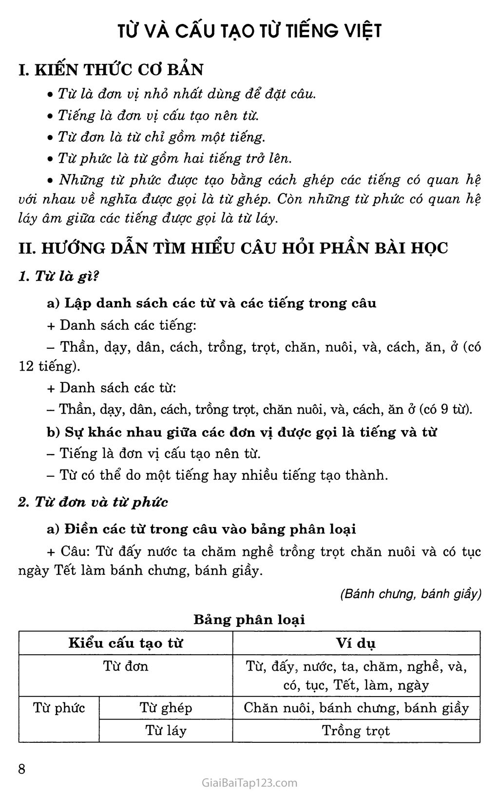 Từ và cấu tạo từ Tiếng Việt trang 1