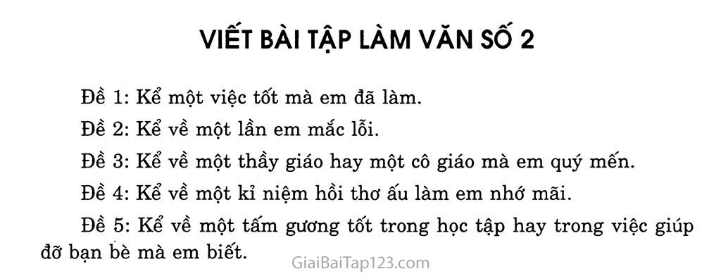 Viết bài tập làm văn số 2 trang 1 Viết bài tập làm văn số 2 trang 1