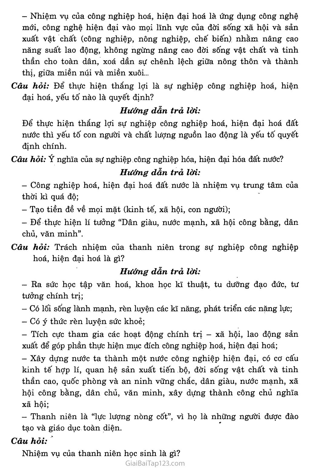 Bài 11. Trách nhiệm của thanh niên trong sự nghiệp công nghiệp hóa, hiện đại hóa đất nước trang 3 Bài 11. Trách nhiệm của thanh niên trong sự nghiệp công nghiệp hóa, hiện đại hóa đất nước trang 3