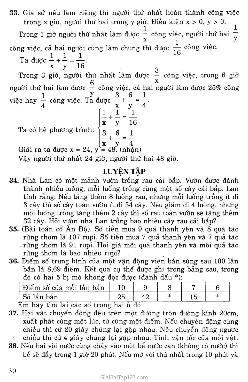 Bài 6. Giải bài toán bằng cách lập hệ phương trình (Tiếp theo) trang 3