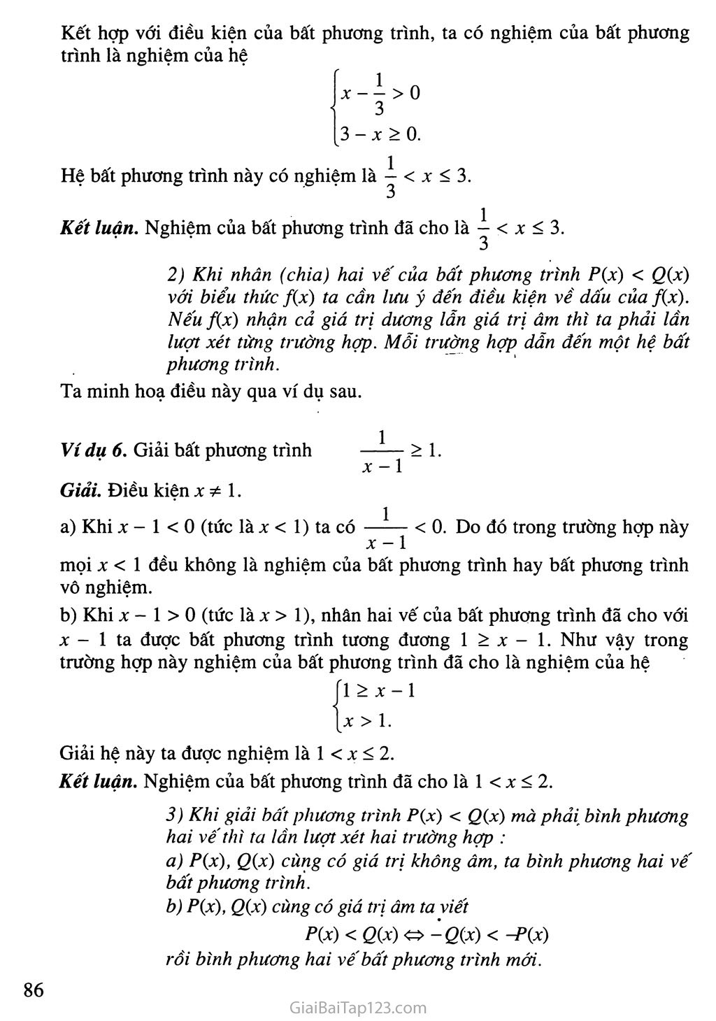 Bài 2. Bất phương trình và hệ bất phương trình một ẩn trang 7