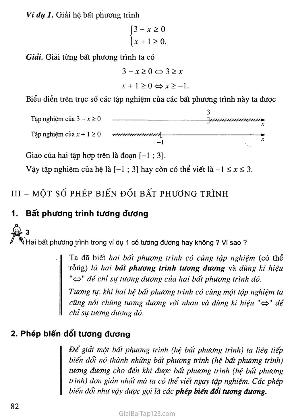 Bài 2. Bất phương trình và hệ bất phương trình một ẩn trang 3