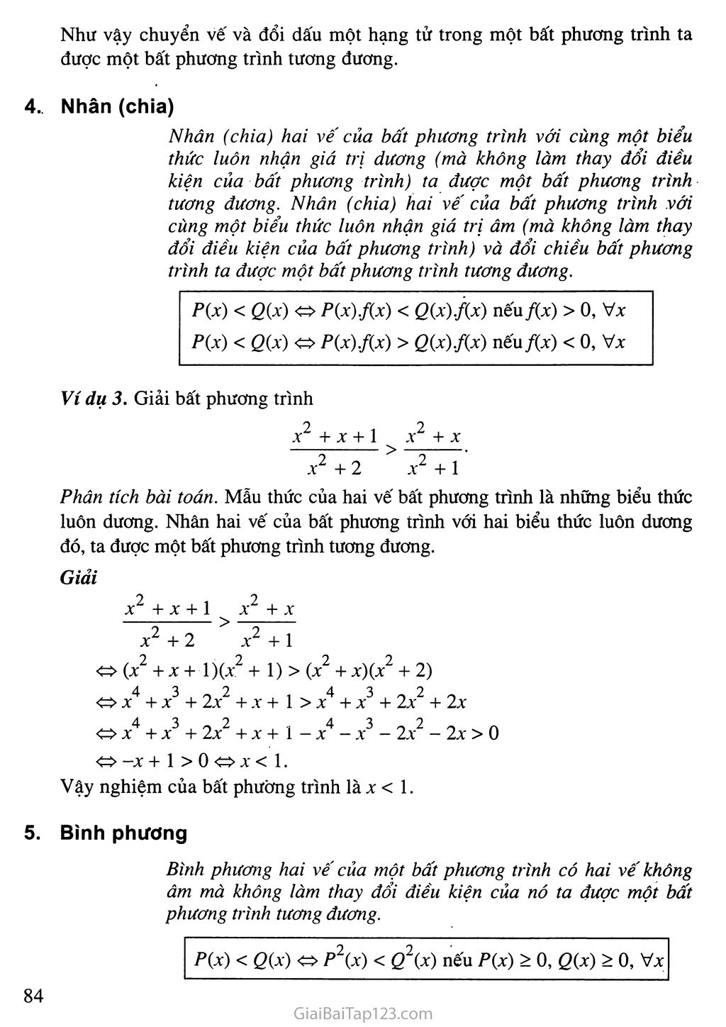 Bài 2. Bất phương trình và hệ bất phương trình một ẩn trang 5