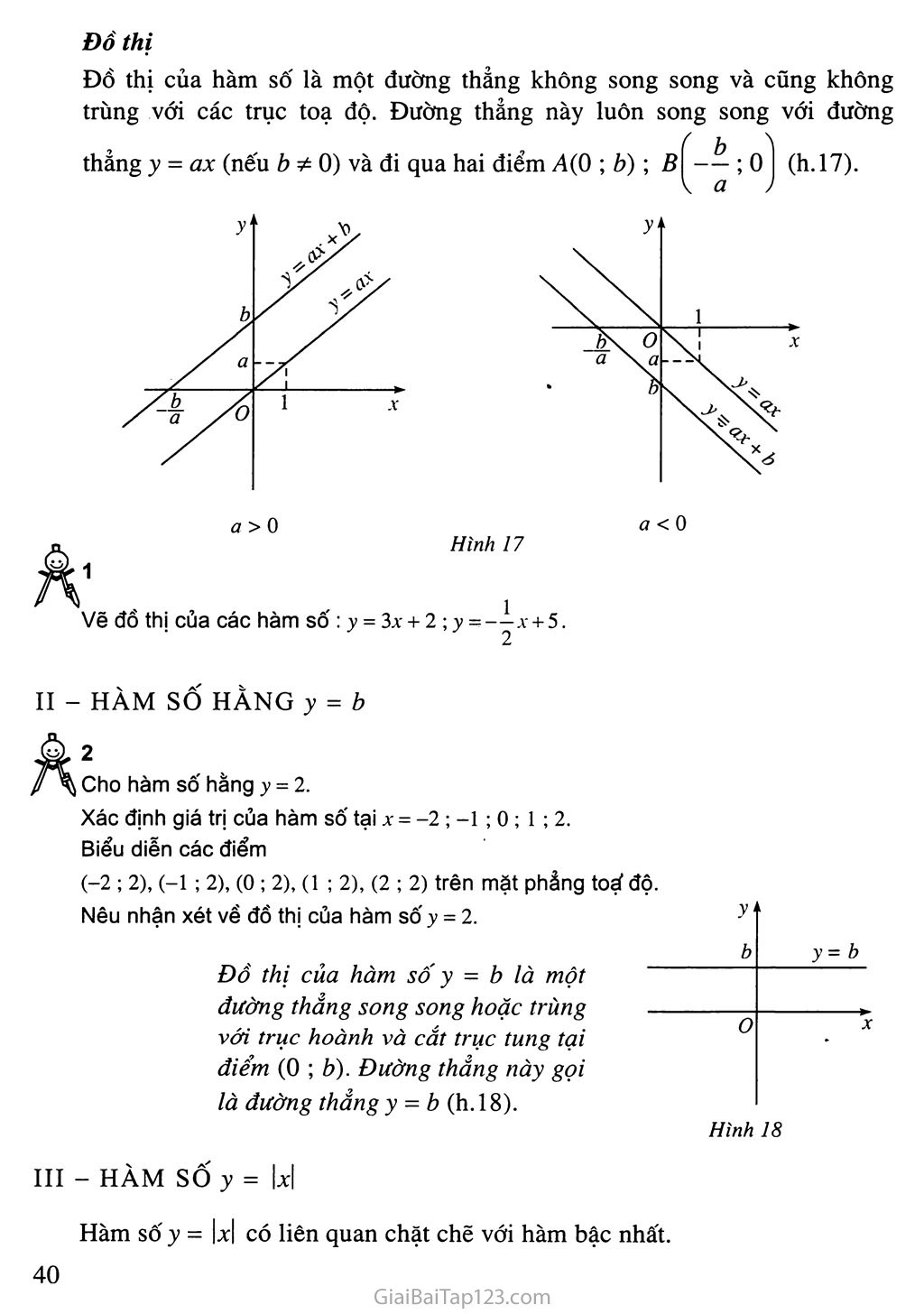 Bài 2. Hàm số y = ax + b trang 2