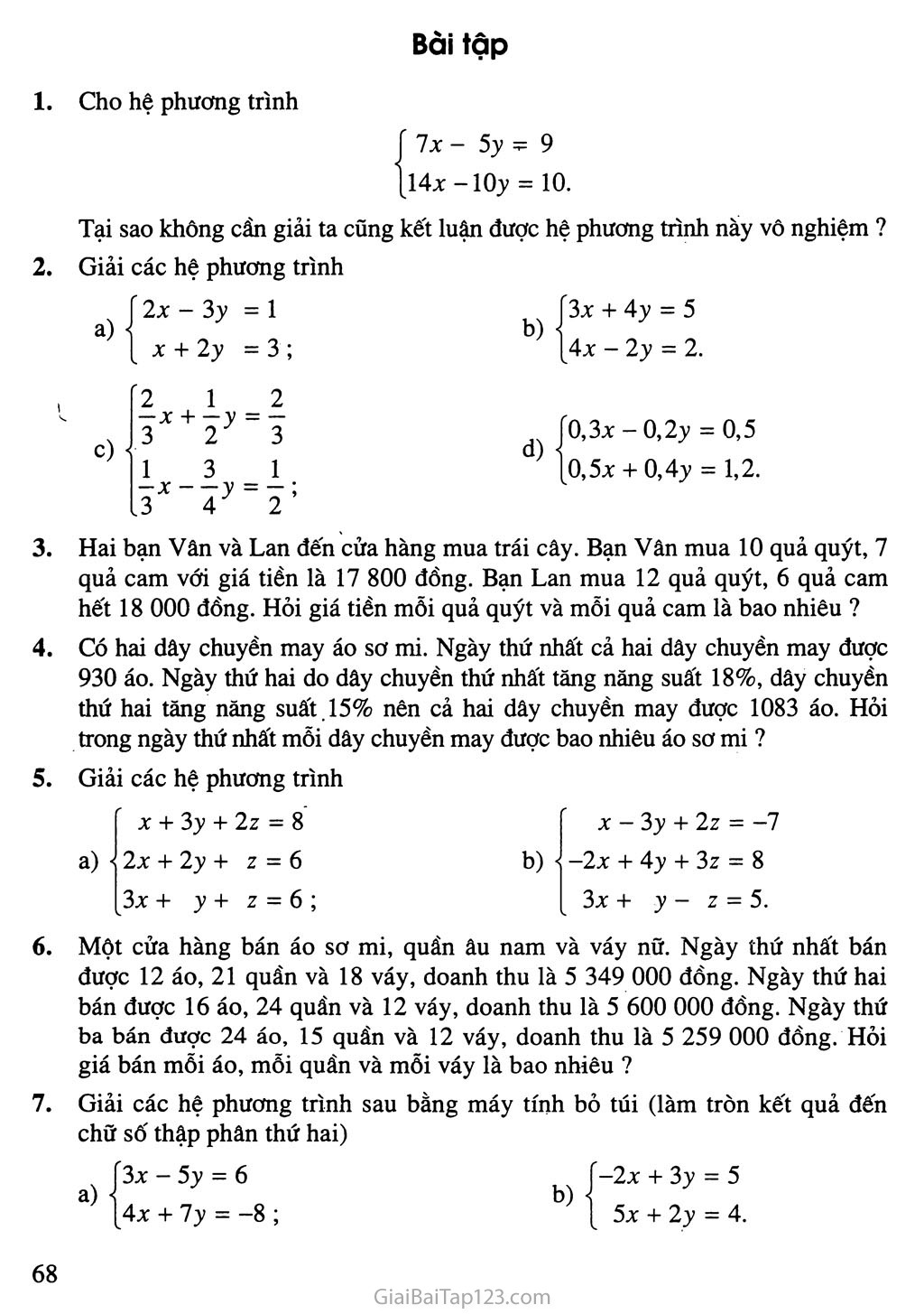 Bài 3. Phương trình và hệ phương trình bậc nhất nhiều ẩn trang 6