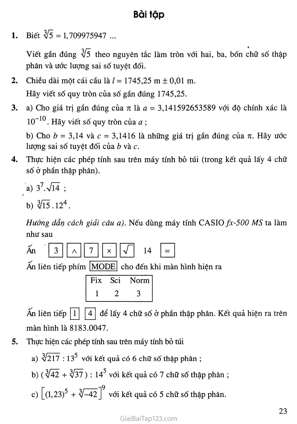 Bài 5. Số gần đúng, sai số trang 5 Bài 5. Số gần đúng, sai số trang 5