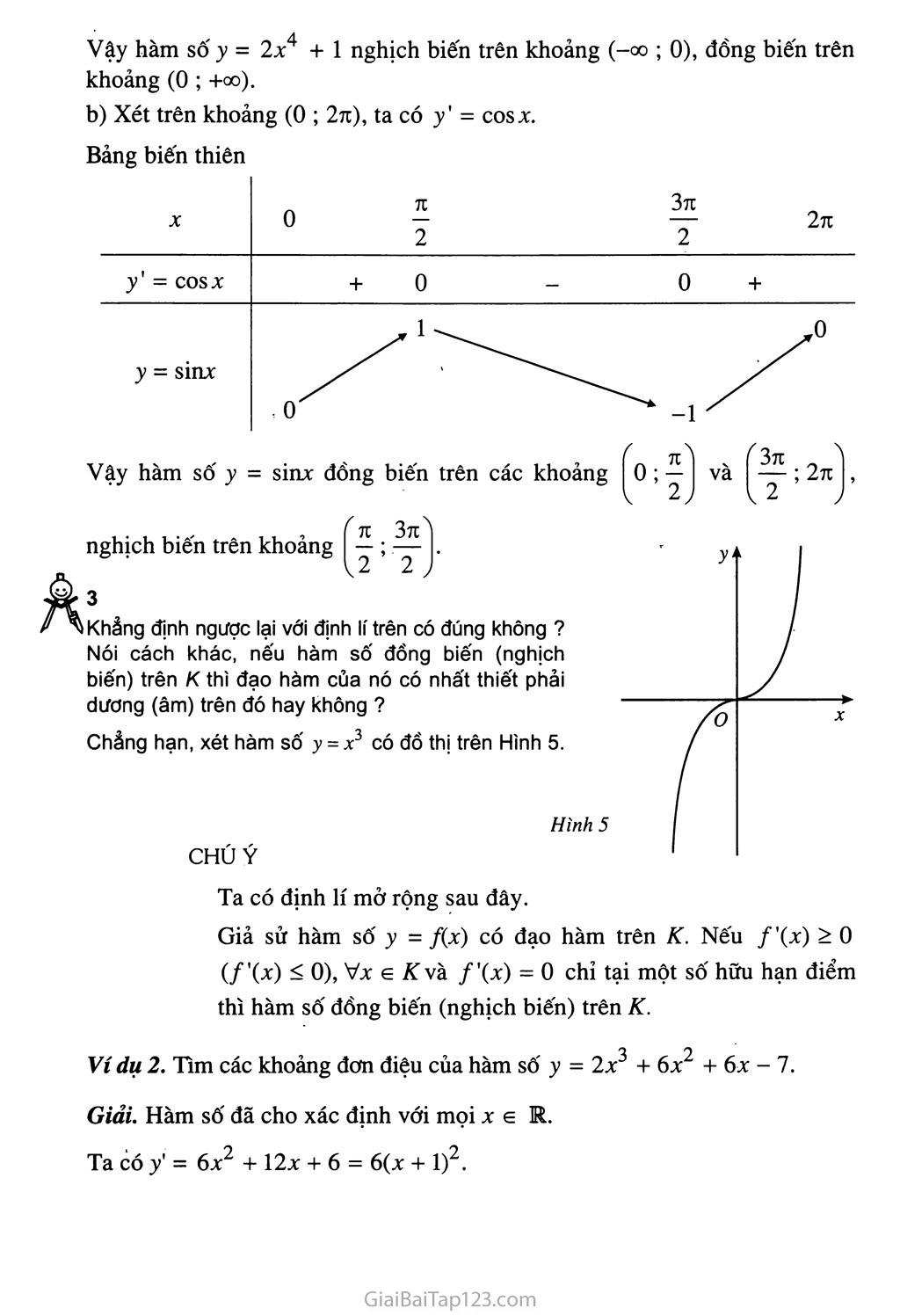 Bài 1. Sự đồng biến, nghịch biến của hàm số - Bài đọc thêm: Tính chất đơn điệu của hàm số - Bạn có biết: La - garăng (J. L. Lagrange) trang 5