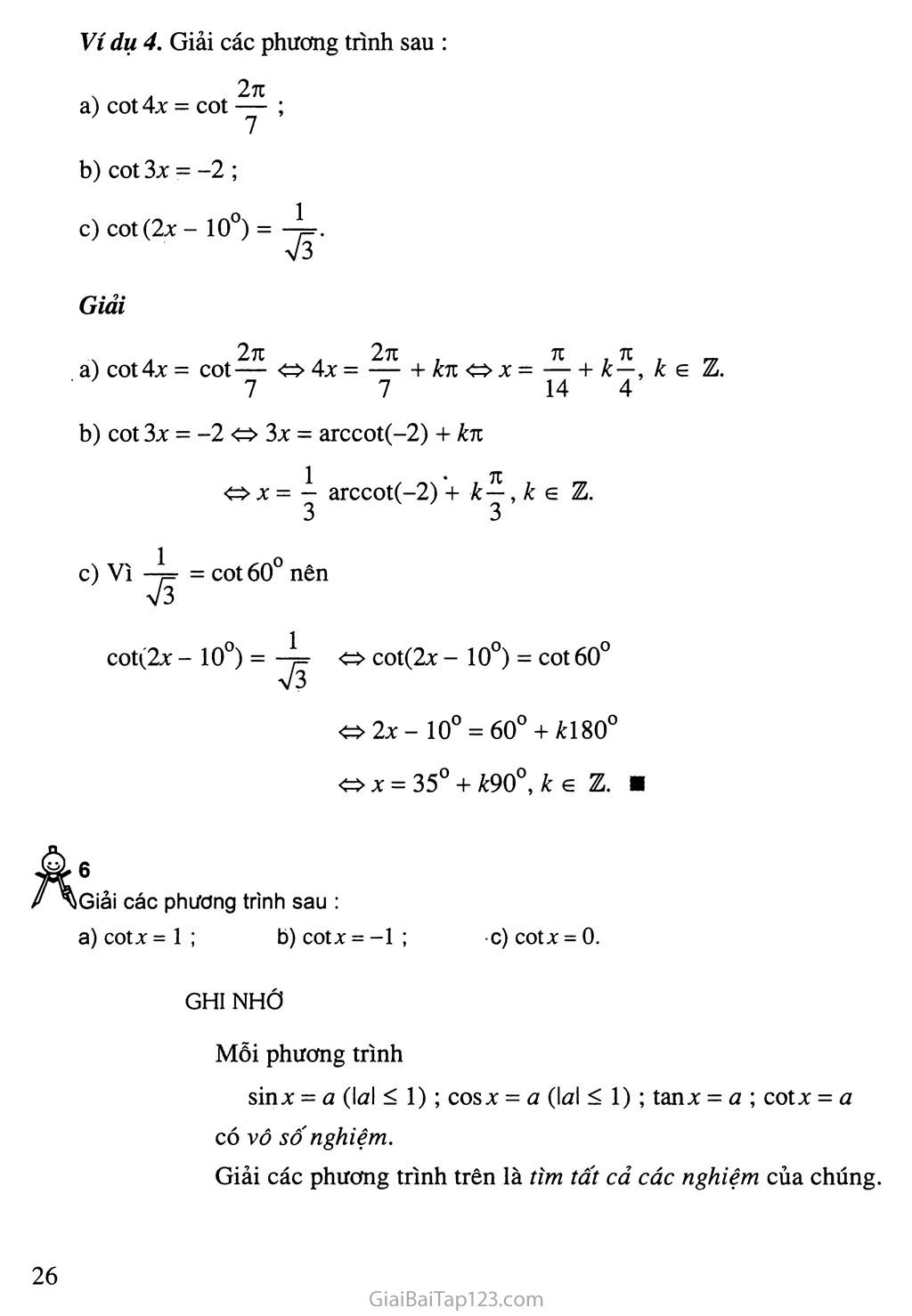 Bài 2. Phương trình lượng giác cơ bản trang 9
