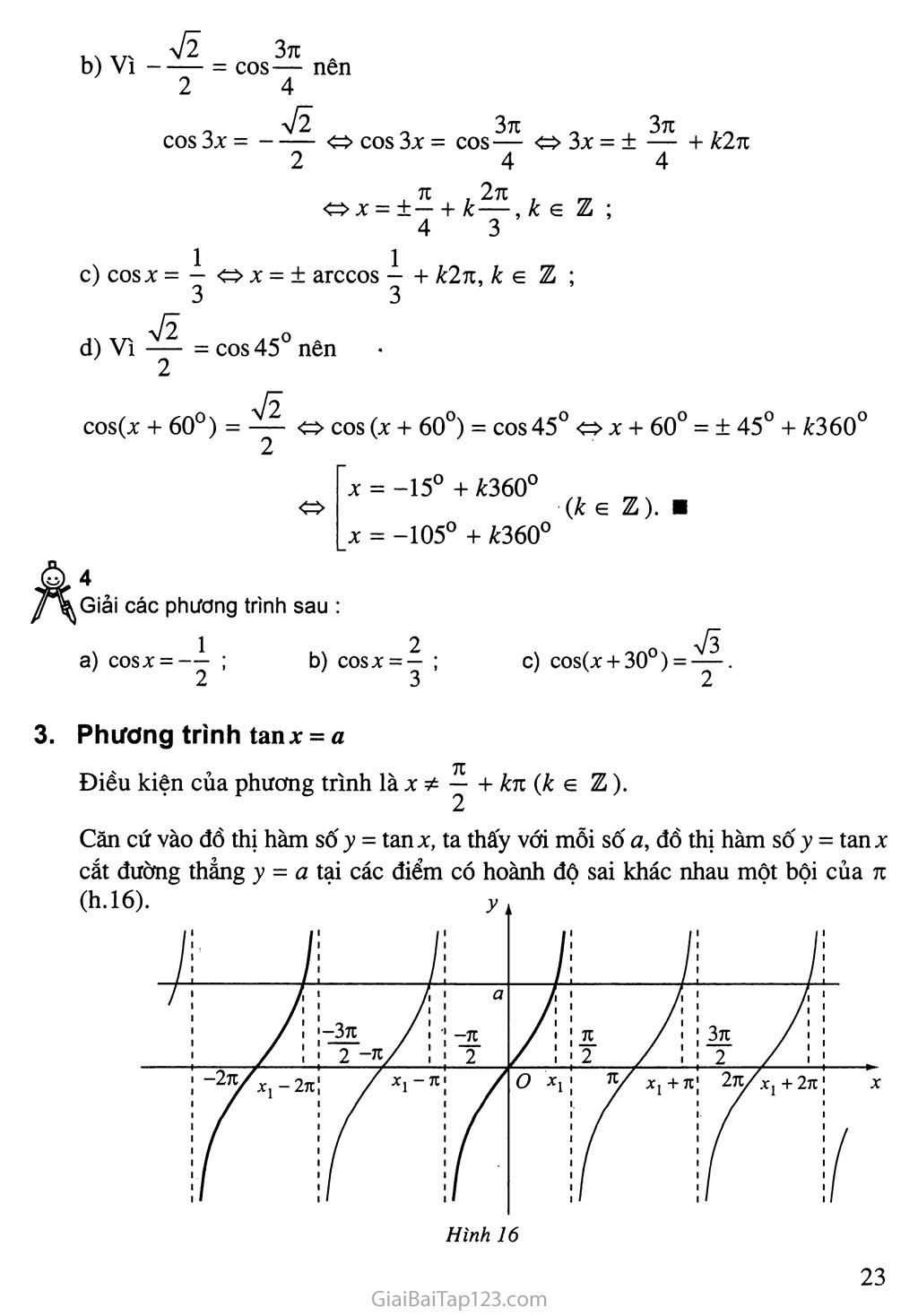 Bài 2. Phương trình lượng giác cơ bản trang 6