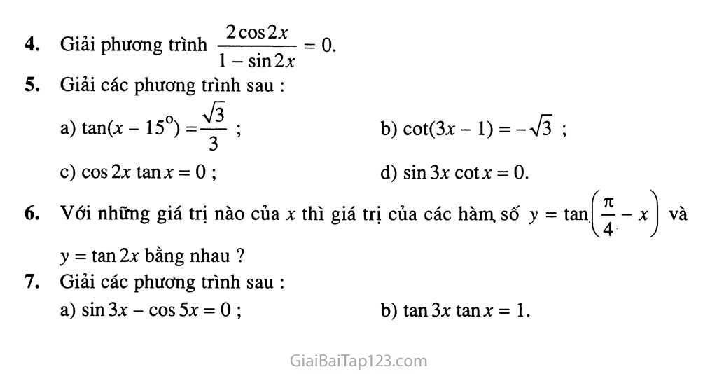 Bài 2. Phương trình lượng giác cơ bản trang 12