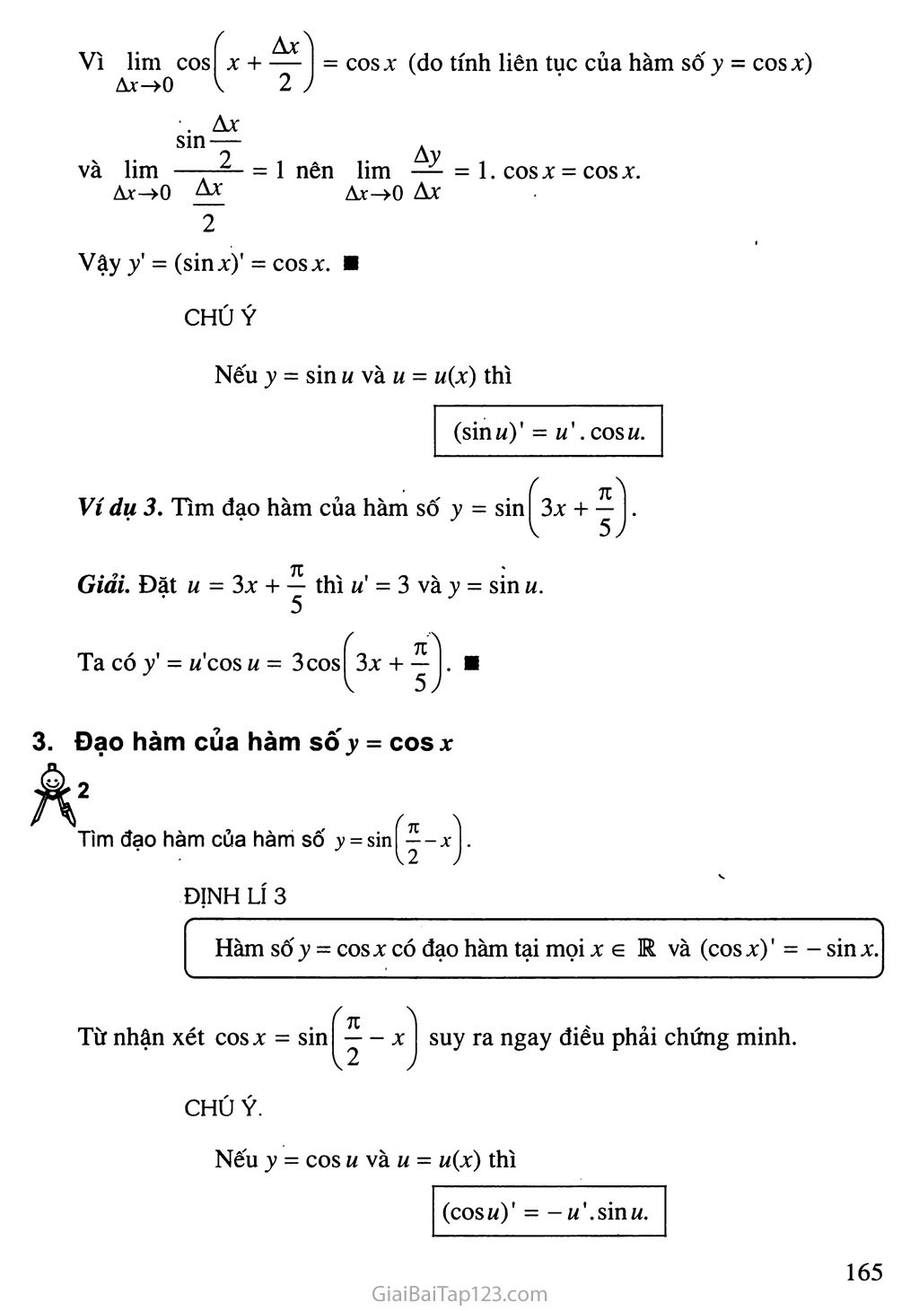 Bài 3. Đạo hàm của hàm số lượng giác trang 3