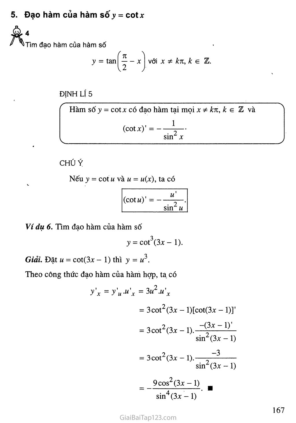 Bài 3. Đạo hàm của hàm số lượng giác trang 5