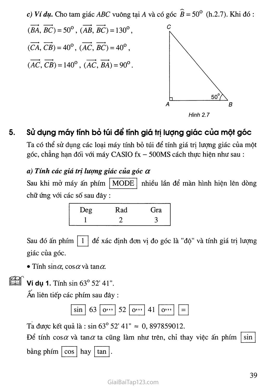 Bài 1. Giá trị lượng giác của một góc bất kỳ từ 0 độ đến 180 độ - Câu hỏi và bài tập trang 6