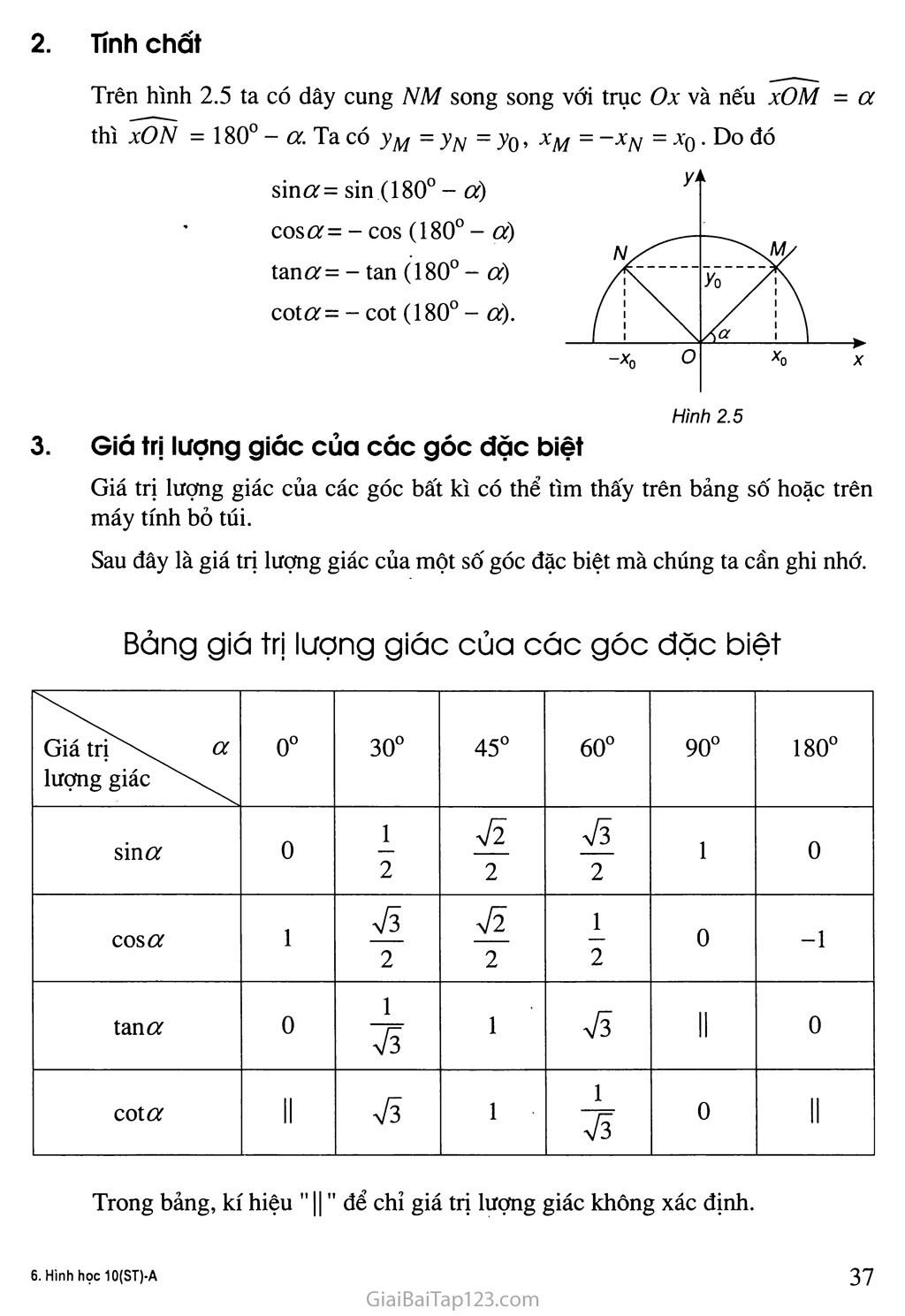 Bài 1. Giá trị lượng giác của một góc bất kỳ từ 0 độ đến 180 độ - Câu hỏi và bài tập trang 4